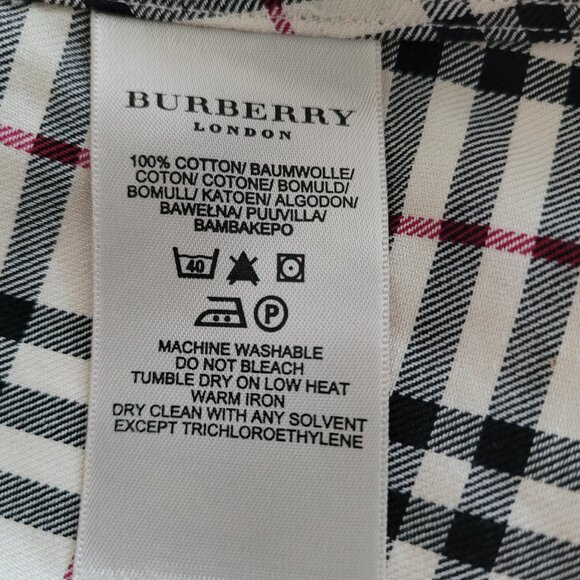 NWOT Burberry London Nova Check Fitted 3/4 Sleeve Button Up Shirt Size S - Picture 9 of 10